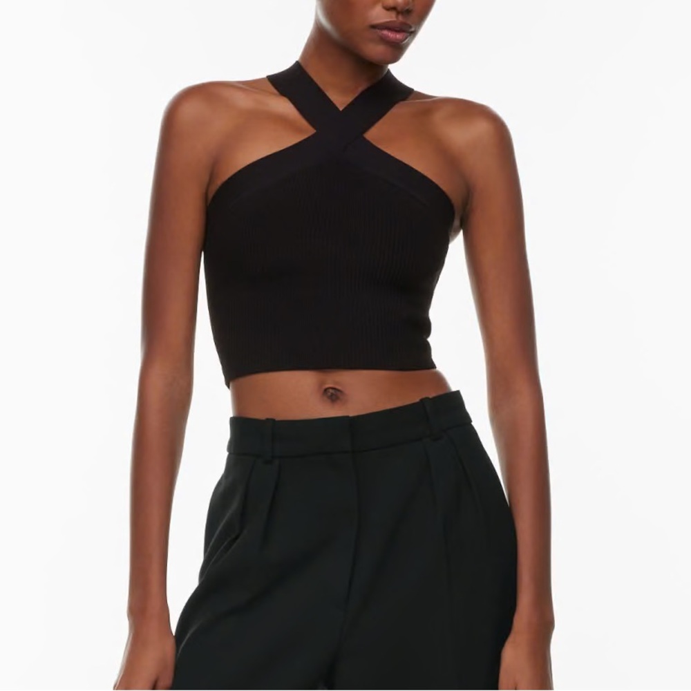 Aritzia Sculpt Knit Criss Cross Cropped Tank